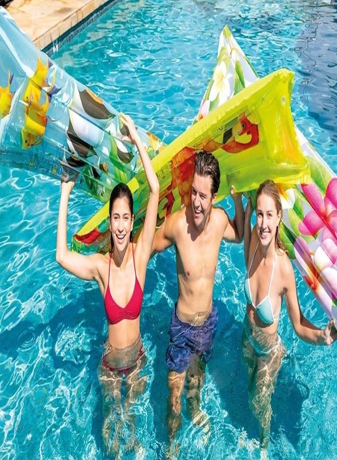 Whixant Inflatable Floating Fashion Mat: Durable Vinyl - 2 Air Chambers - 220lb Weight Capacity - Style May Vary - One Mat - Image 4